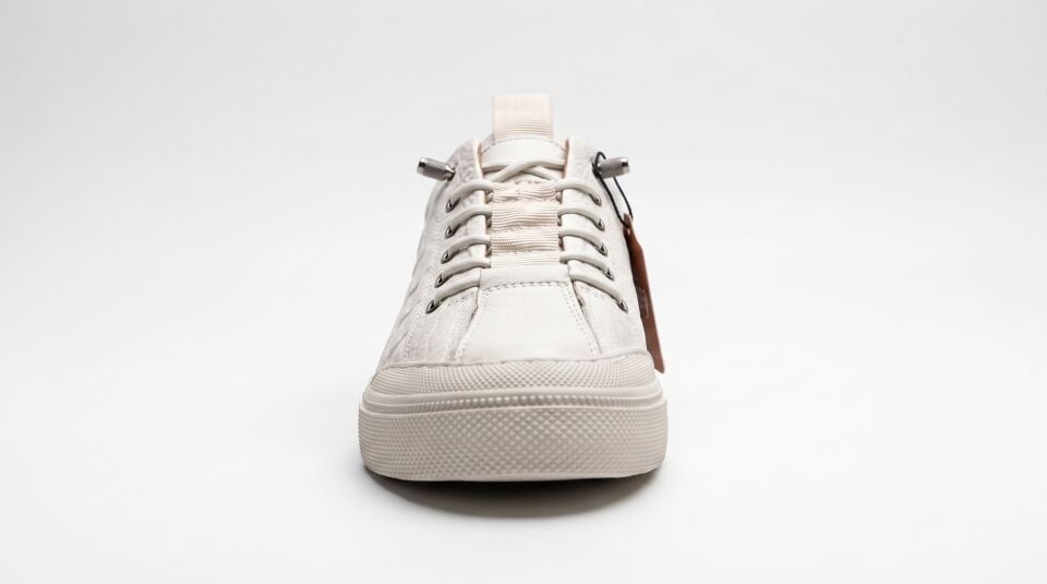 Beyaz Piton Baskı Deri Sneaker – 2510 Model
