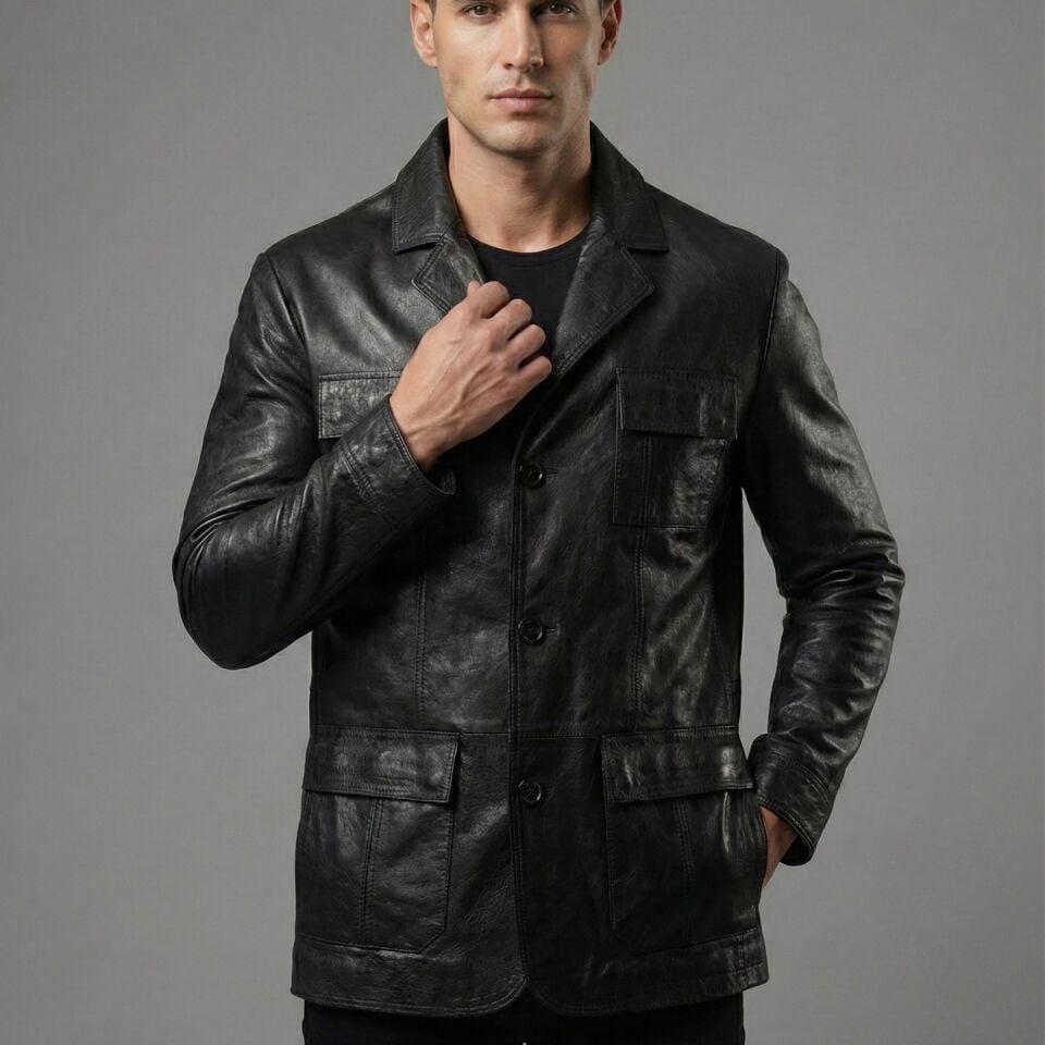 Ranger Siyah Erkek Deri Ceket