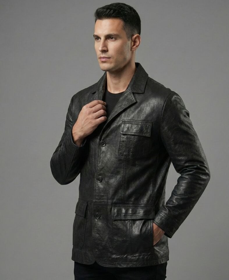 Ranger Siyah Erkek Deri Ceket