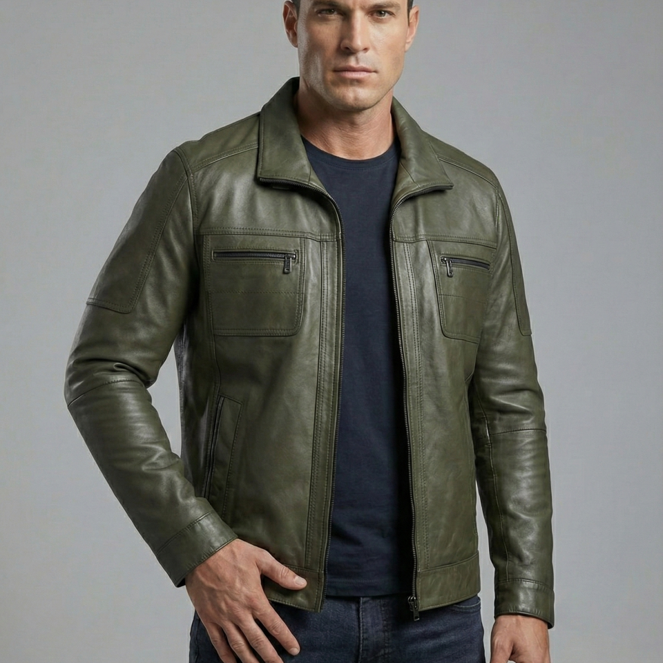 1225 Erkek Deri Mont