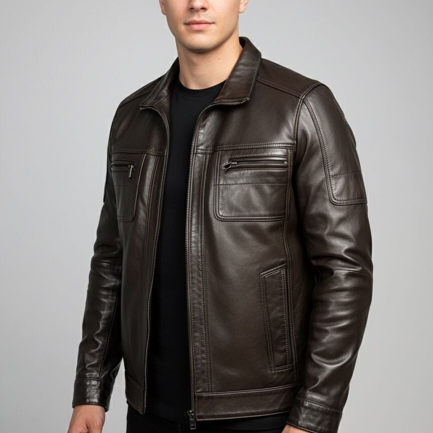 1225 Çay Erkek Deri Mont