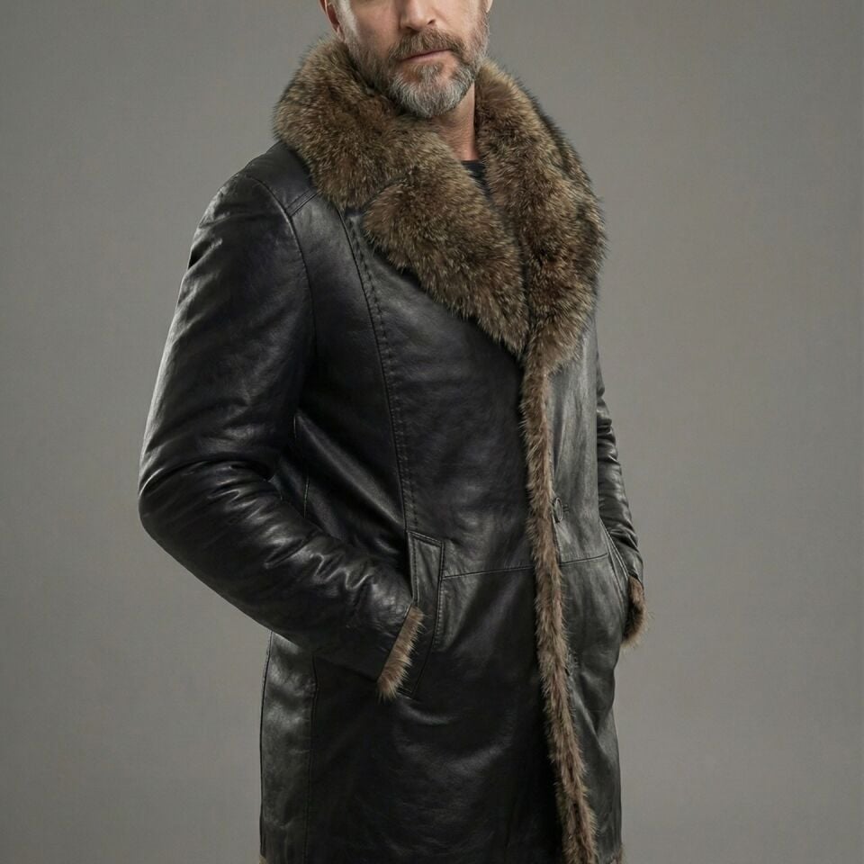 Halil Erkek Deri Rakun Napa Ceket