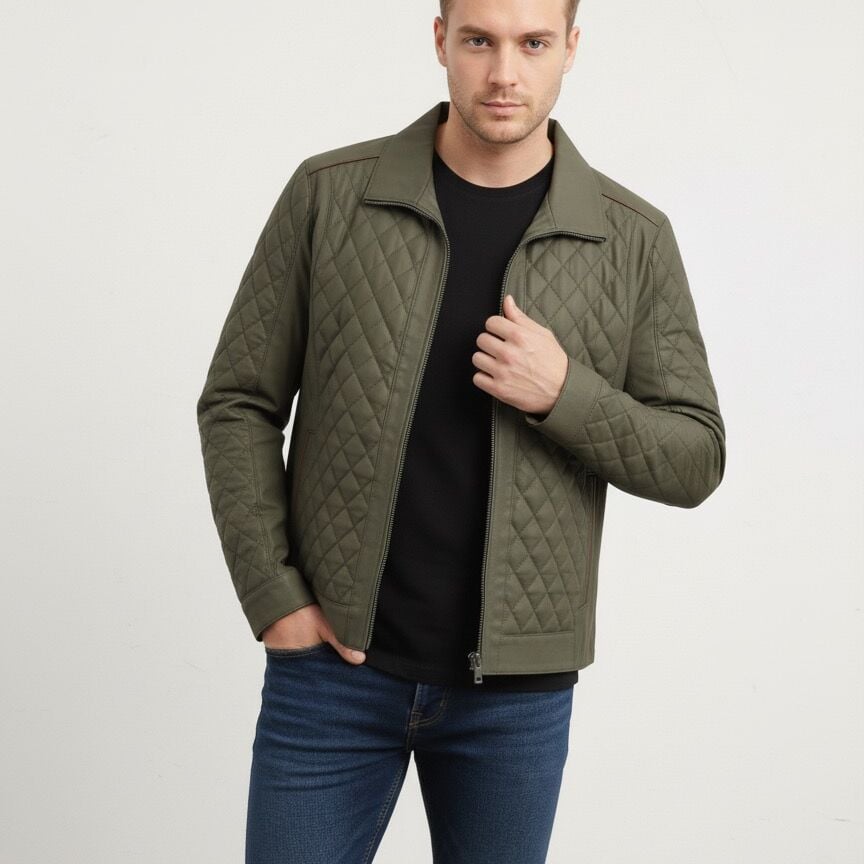 Silva Yeşil Erkek Deri Mont