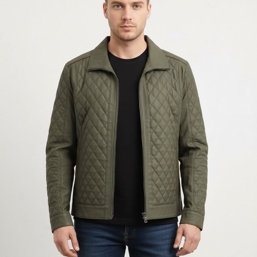 Silva Yeşil Erkek Deri Mont