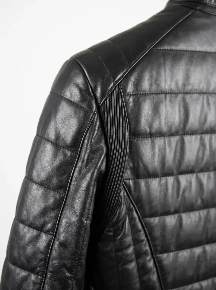 547 Erkek Deri Mont | Şişme Slim Fit İtalyan Kesim