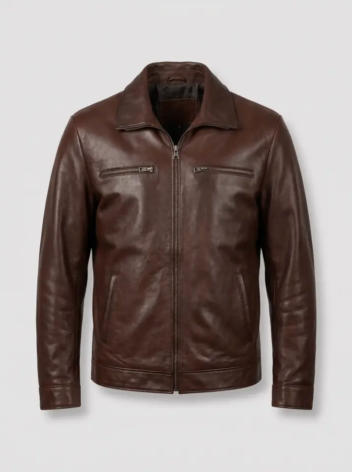 Sezon Sade Erkek Deri Mont – Slim Fit Kuzu Derisi