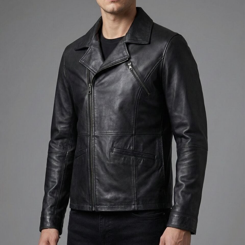 Kuzey Siyah Erkek Deri Mont