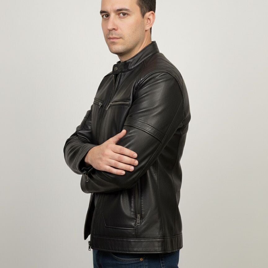 Jokic Siyah Erkek Deri Mont