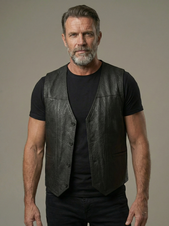 Ata Jumbo Siyah Erkek Deri Yelek