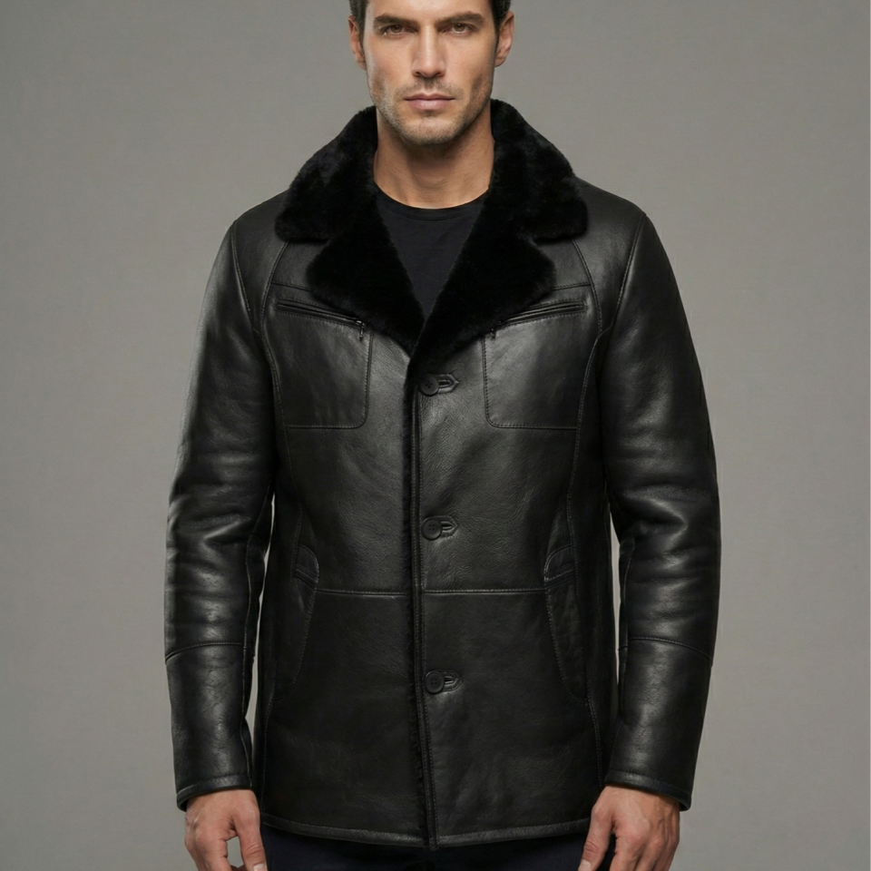 Salah Siyah Erkek Deri Napa Ceket