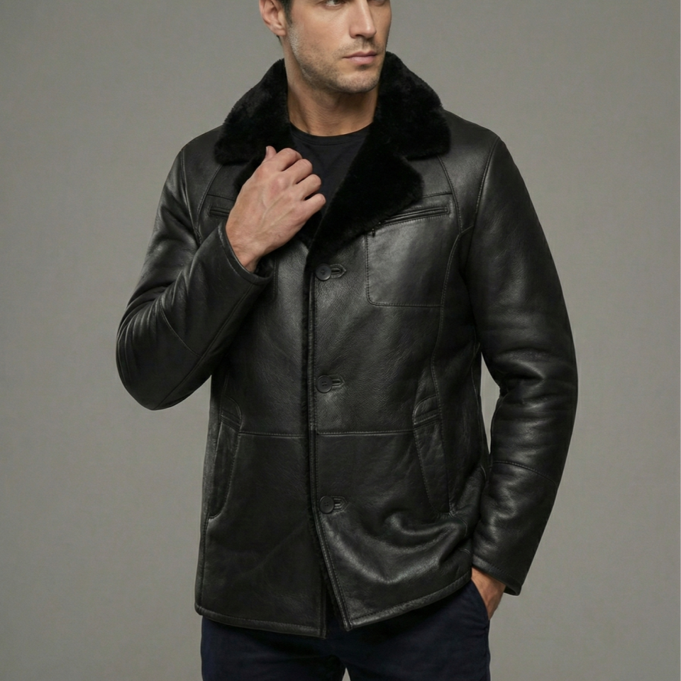 Salah Siyah Erkek Deri Napa Ceket