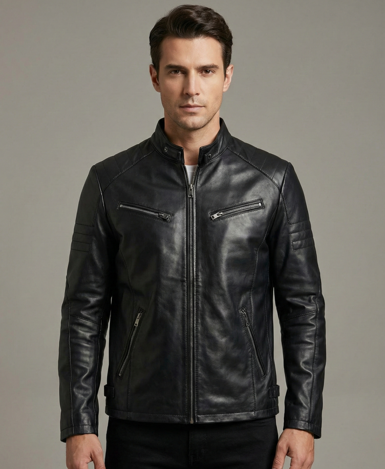 547 Siyah Erkek Deri Mont