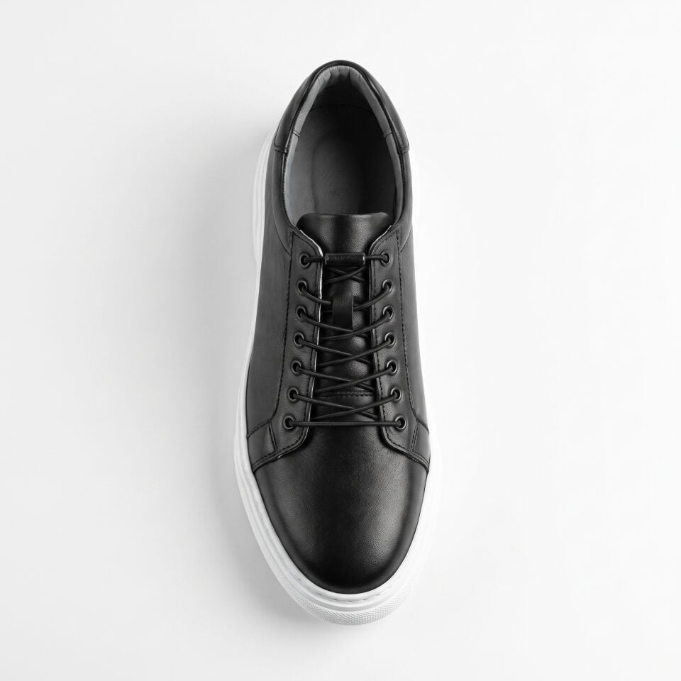 Siyah Deri Sneaker Erkek 4021