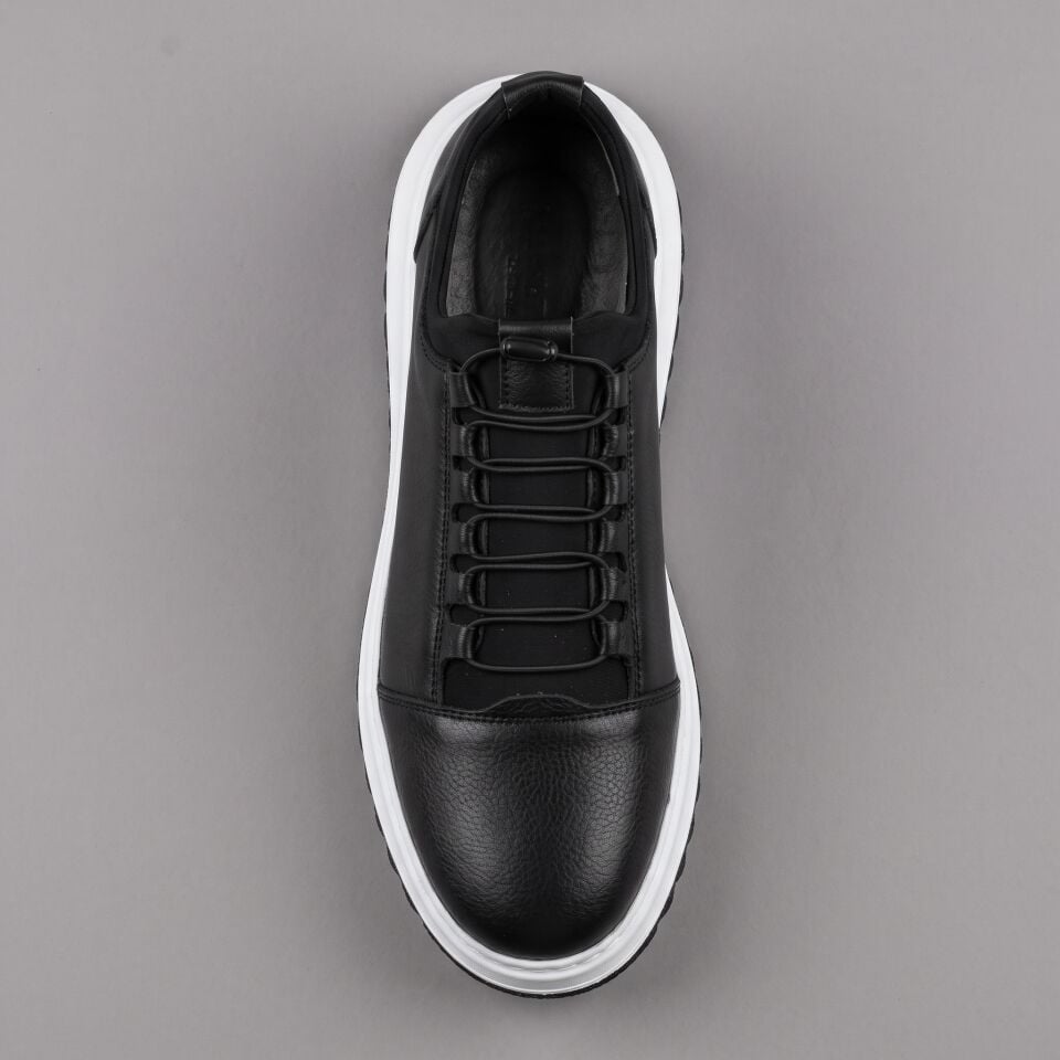 Siyah Deri Sneaker Erkek 268-1002