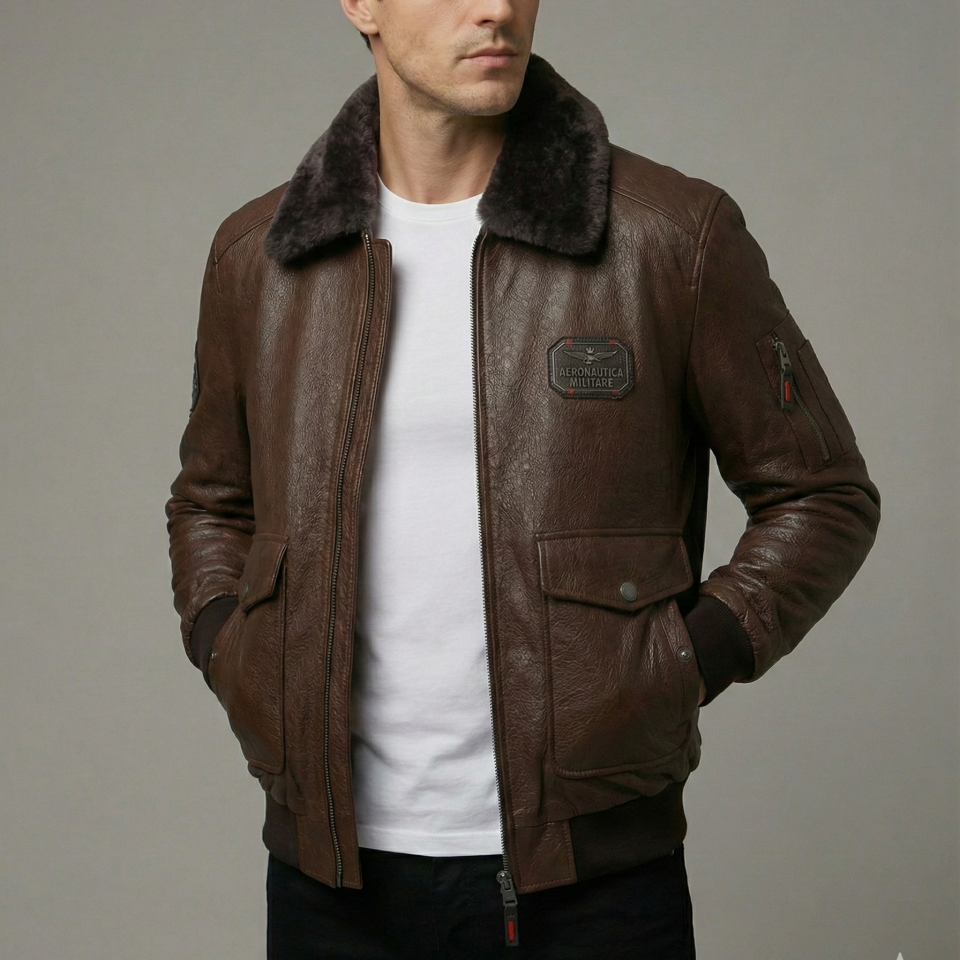 Falcon Kahverengi Erkek Deri Mont