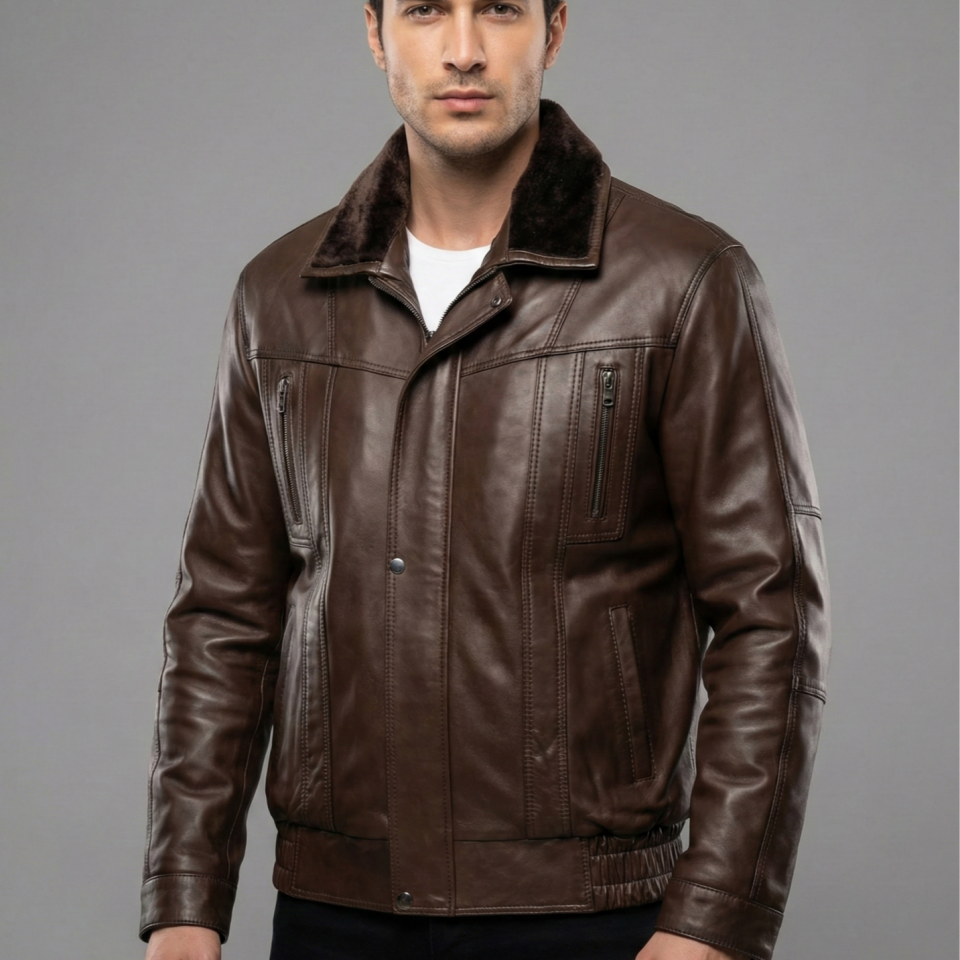 Rennie Kahverengi Erkek Deri Mont