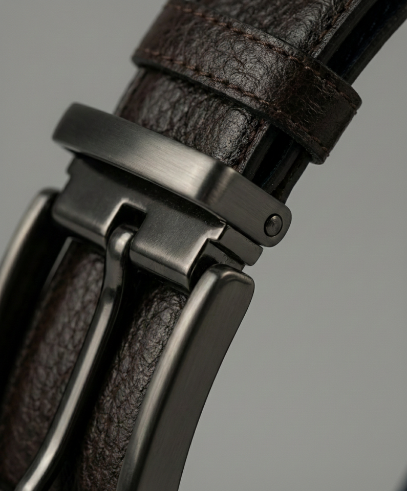 Çift Taraflı Kahverengi/Lacivert Erkek Deri Kemer