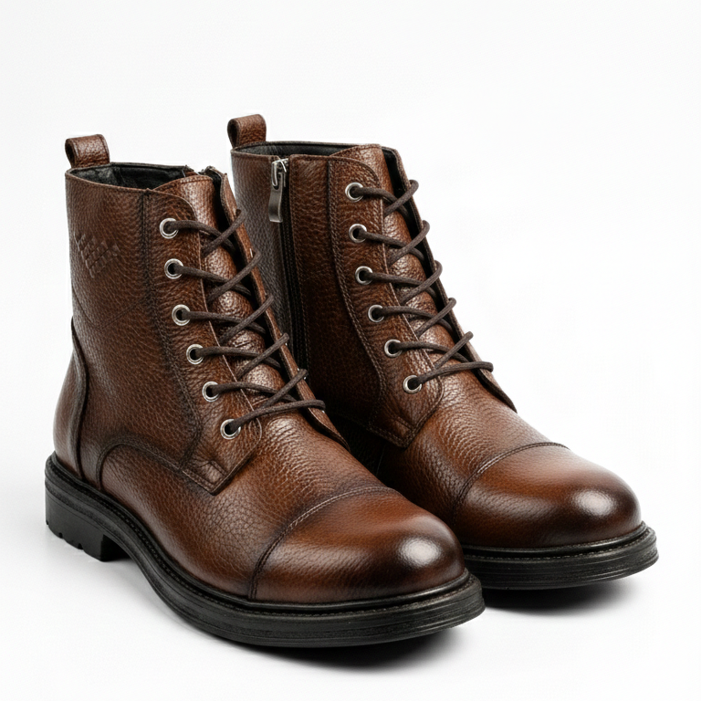 Erkek Fındık Bağcıklı Deri Bot