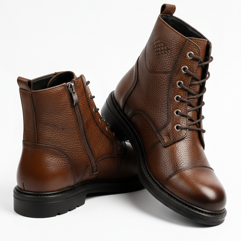 Erkek Fındık Bağcıklı Deri Bot