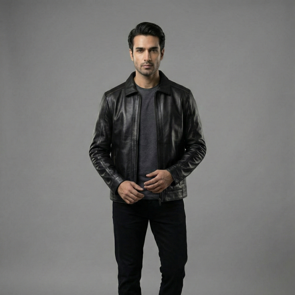 Silva Sade Siyah Erkek Deri Mont