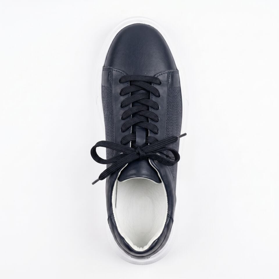 Lacivert Dana Derisi Sneaker | Gerçek Deri Erkek Ayakkabı – Model 2002