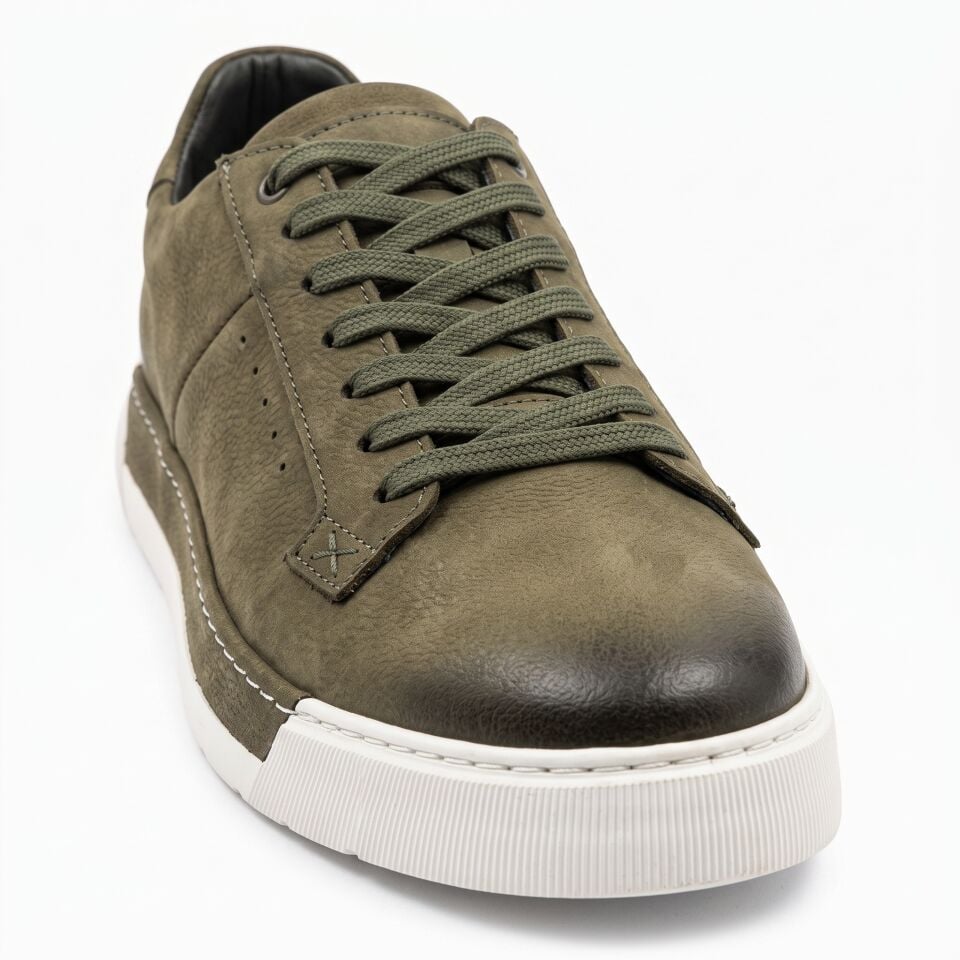 Yeşil Nubuk Deri Sneaker – E-03 Model