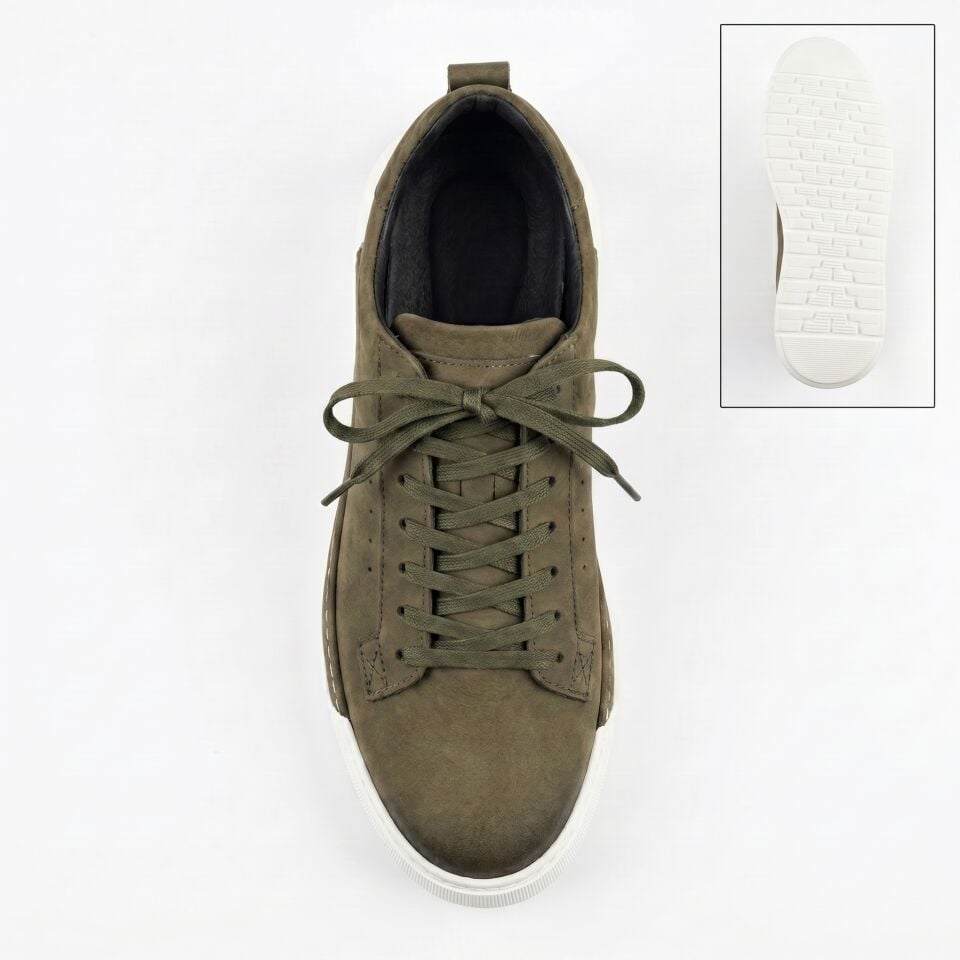 Yeşil Nubuk Deri Sneaker – E-03 Model
